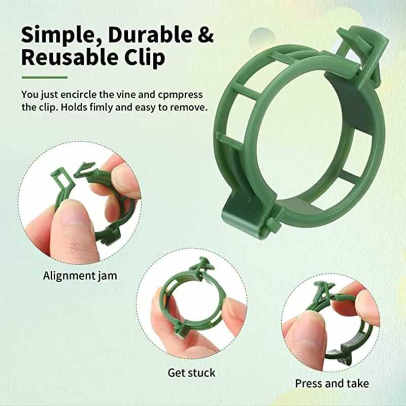 100 pcs Plant Support Clips Tomato Clips Ties Twine Vine Trellis Cages Climbing Plants Vegetables 2.5Cm V1188-MS-227-1561