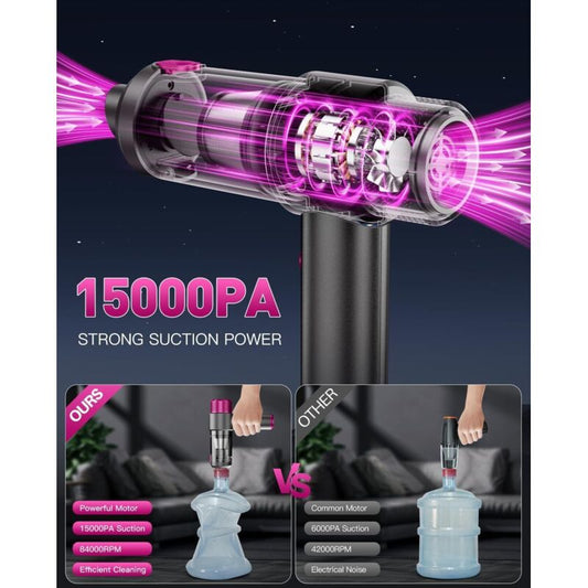 4-In-1 Powerful Cordless Car Vacuum Cleaner, 15Kpa Mini Cordless Handheld Vacuum Cleaner, Dual Filtration V1188-MS-227-1563