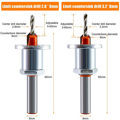 2 pcs Wood Drill Bits, Hss Drill Bit Set, 8Mm Steel Countersink Drill Bits, Countersink Drill Bit Set For V1188-MS-227-1565