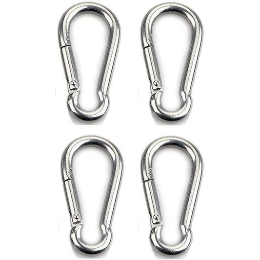 4 pcs Heavy Duty Carabiner Hooks For Sports, Locking Dogs, Hammock Swing, 304 Stainless Steel, 8Mm Thickness V1188-MS-227-1570