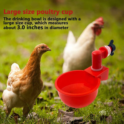 6 pcs Automatic Chicken Waterer Supplies Bowl Cups Plastic Bowl, Poultry Water Dispensers Automatic Drinking V1188-MS-227-1571