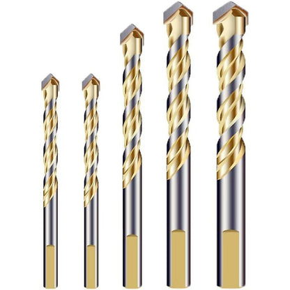Multi-Material Drill Bit Set With Double Groove Carbide Tip For Tile, Concrete, Brick, Glass, Plastic, Wood, V1188-MS-227-1572