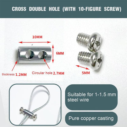 10 pcs Cable Clamps With Screw Terminal Cap, Cable Clips For 1-2Mm Diameter Cable And Wire, Double Ended V1188-MS-227-1576