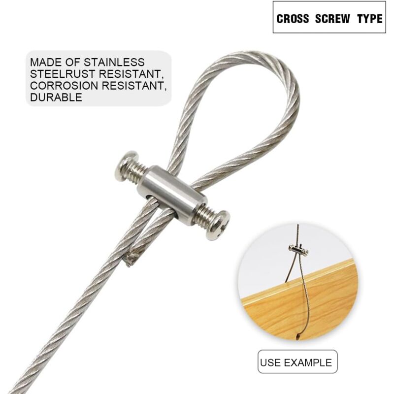 10 pcs Cable Clamps With Screw Terminal Cap, Cable Clips For 1-2Mm Diameter Cable And Wire, Double Ended V1188-MS-227-1576