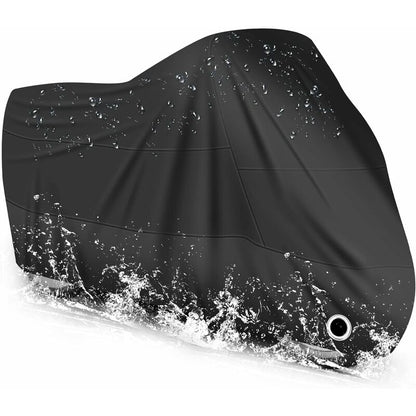 Motorcycle Cover Waterproof, Cold And Weather Resistant 190T Black Protects From Dust V1188-MS-227-1577