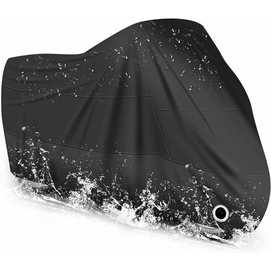 Motorcycle Cover Waterproof, Cold And Weather Resistant 190T Black Protects From Dust V1188-MS-227-1577