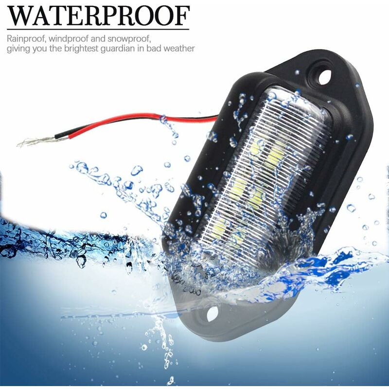 2 pcs LED License Plate Light Universal 6 Smd2835 Convenience Courtesy Door Step Lamp Light For Trailers Rv V1188-MS-227-1578