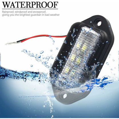 2 pcs LED License Plate Light Universal 6 Smd2835 Convenience Courtesy Door Step Lamp Light For Trailers Rv V1188-MS-227-1578