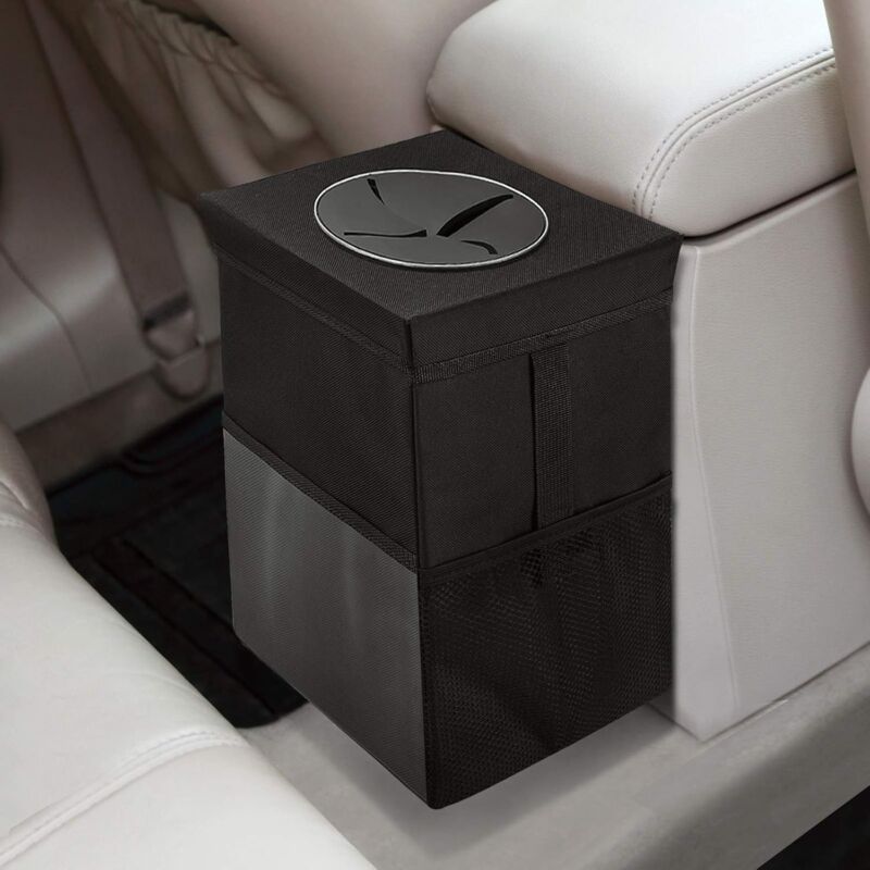 Car Trash Can With Lid - Hanging Garbage Bag With Storage Pockets, Foldable And Portable Waterproof V1188-MS-227-1584