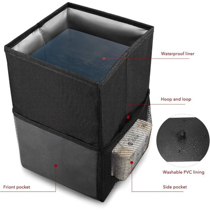 Car Trash Can With Lid - Hanging Garbage Bag With Storage Pockets, Foldable And Portable Waterproof V1188-MS-227-1584