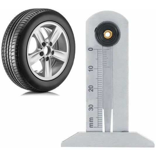 Tire Tread Depth Gauge, Stainless Steel Tire Tread Depth Gauge Safety Tire Ruler Tire Meter 0-30Mm For Car V1188-MS-227-1588