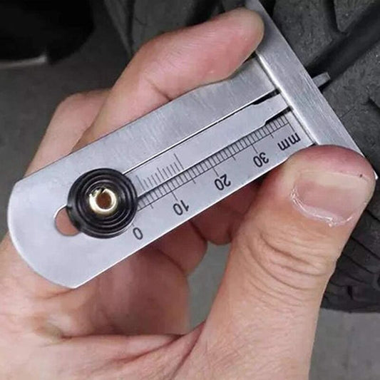 Tire Tread Depth Gauge, Stainless Steel Tire Tread Depth Gauge Safety Tire Ruler Tire Meter 0-30Mm For Car V1188-MS-227-1588