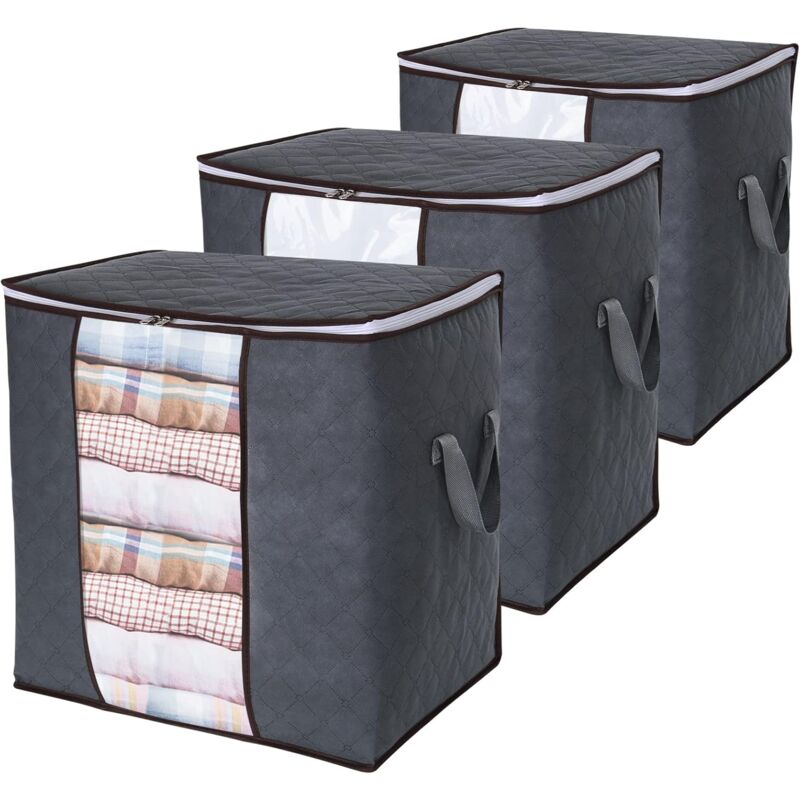 Large Capacity Clothes Storage Bag With Reinforced Handle Upgraded Fabric For Quilts, With Strong Zipper, V1188-MS-227-1592