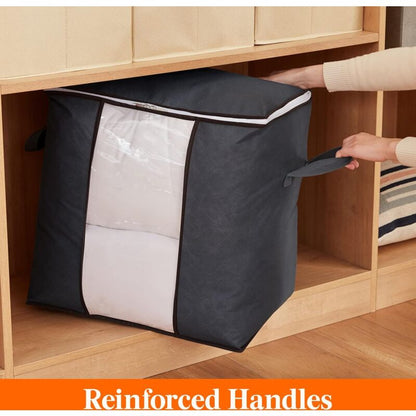 Large Capacity Clothes Storage Bag With Reinforced Handle Upgraded Fabric For Quilts, With Strong Zipper, V1188-MS-227-1592