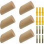 6 pcs Set Beech Wood Wall Hooks 3X6Cm Cylinder Wall Mounted Coat Hook Decorative Hook For Coat Hat Scarf Bag V1188-MS-227-1593