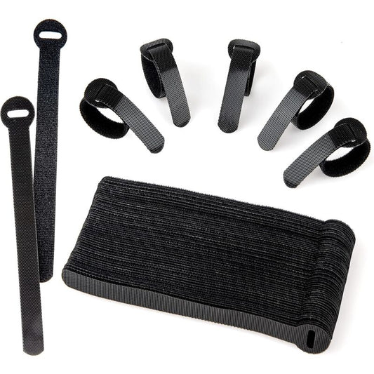 60 Pack Black Reusable Cable Ties Adjustable Releasable Cable Management Clips For Pc Cables, Organizing V1188-MS-227-1611