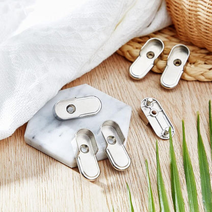 6 pcs Oval Wardrobe Rail End Brackets Nickel Plated Silver Wardrobe ROd Holder 15Mm Wardrobe Flange Rail V1188-MS-227-1613
