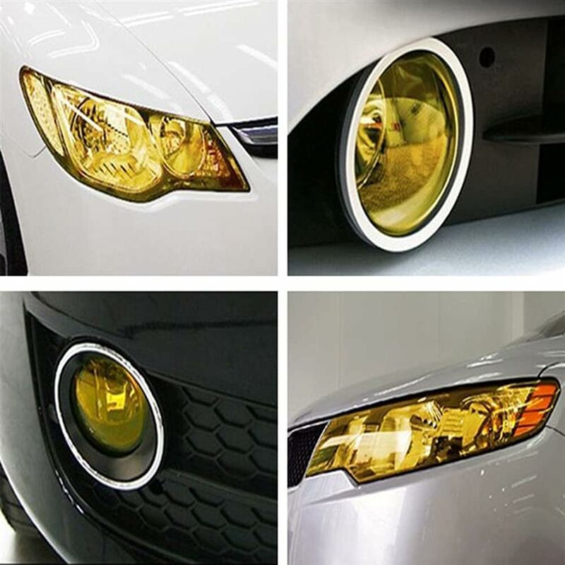 30Cmx100Cm Car Fog Light Tail Light Vinyl Film Sticker (Yellow) V1188-MS-227-1622