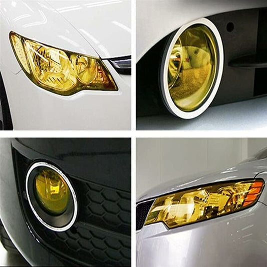 30Cmx100Cm Car Fog Light Tail Light Vinyl Film Sticker (Yellow) V1188-MS-227-1622