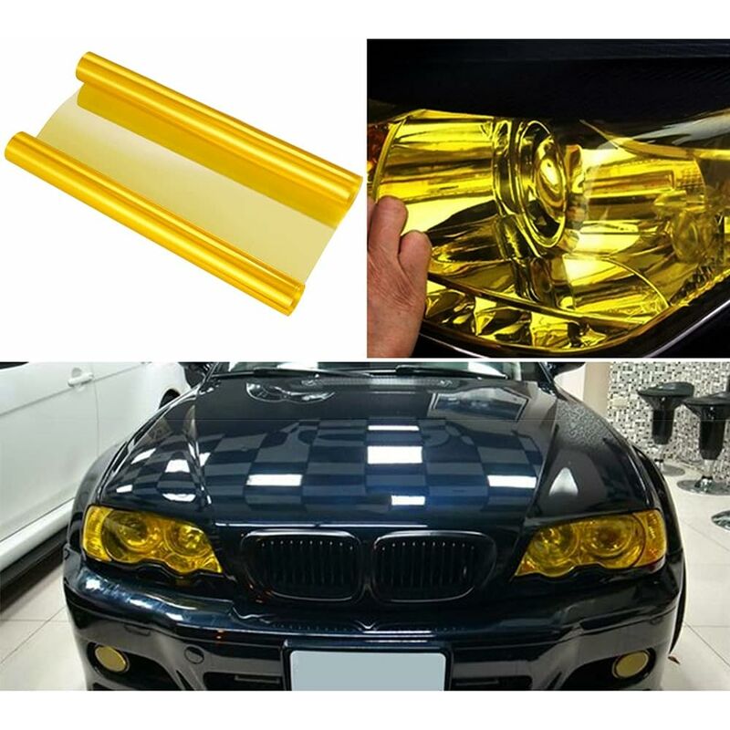 30Cmx100Cm Car Fog Light Tail Light Vinyl Film Sticker (Yellow) V1188-MS-227-1622