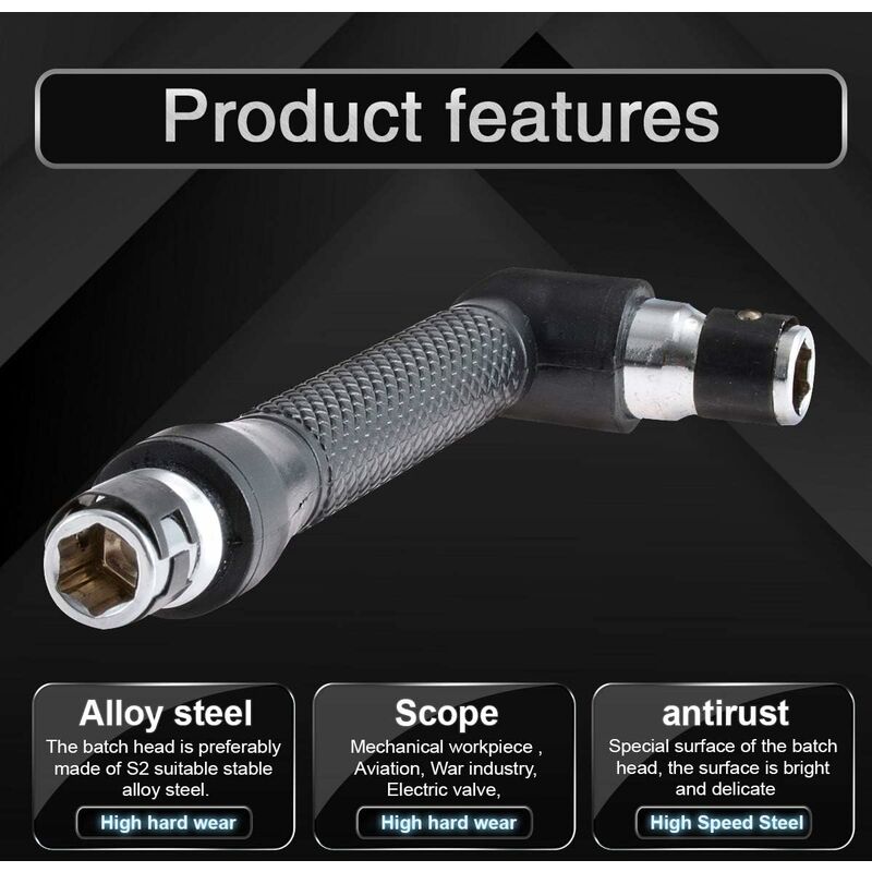 L-Shaped Socket Wrench Set - 1/4" Screwdriver And Bits - L-Shaped Extension Handle - Double Head Hex Socket V1188-MS-227-1624