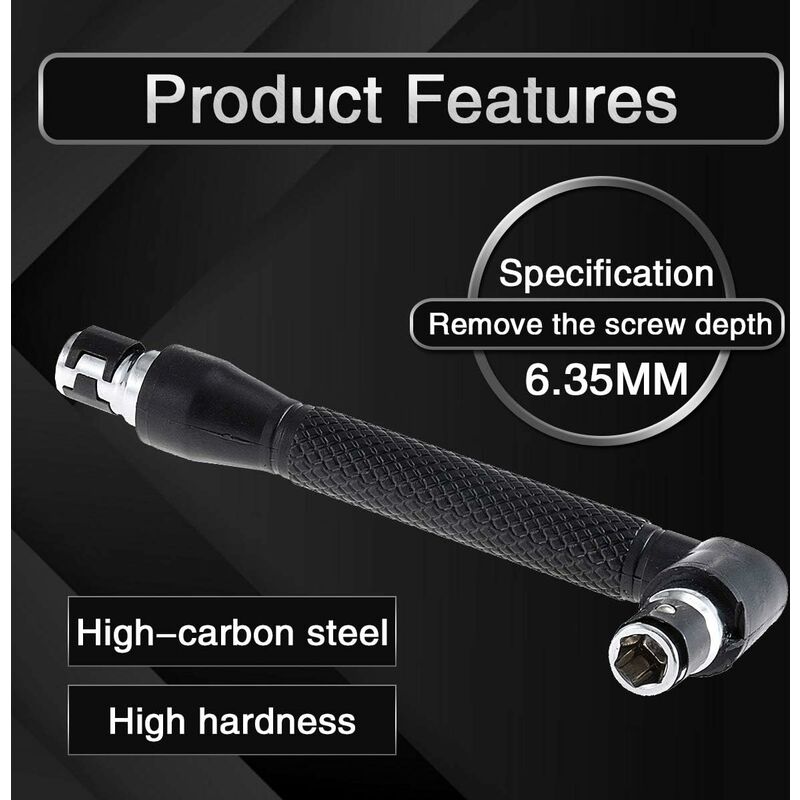 L-Shaped Socket Wrench Set - 1/4" Screwdriver And Bits - L-Shaped Extension Handle - Double Head Hex Socket V1188-MS-227-1624