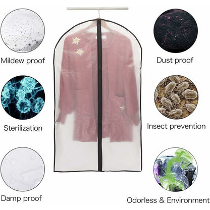 Garment Covers, Dustproof Waterproof Mite Moisture Proof, Semi Transparent Zip Protective Covers For Shirt V1188-MS-227-1625