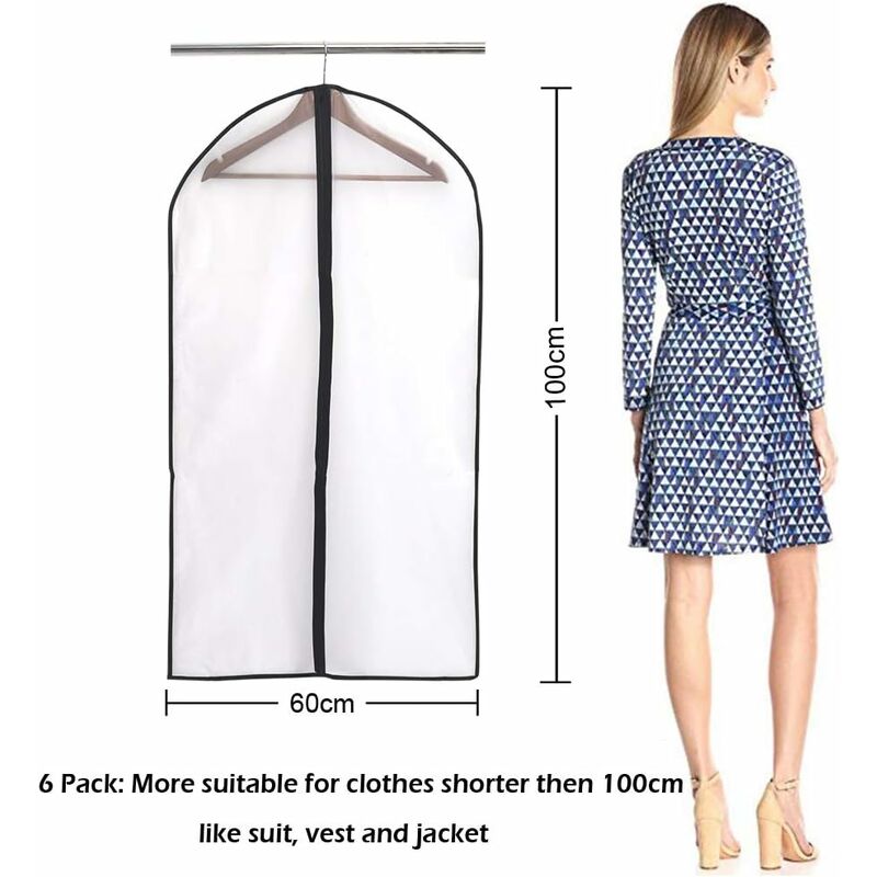 Garment Covers, Dustproof Waterproof Mite Moisture Proof, Semi Transparent Zip Protective Covers For Shirt V1188-MS-227-1625
