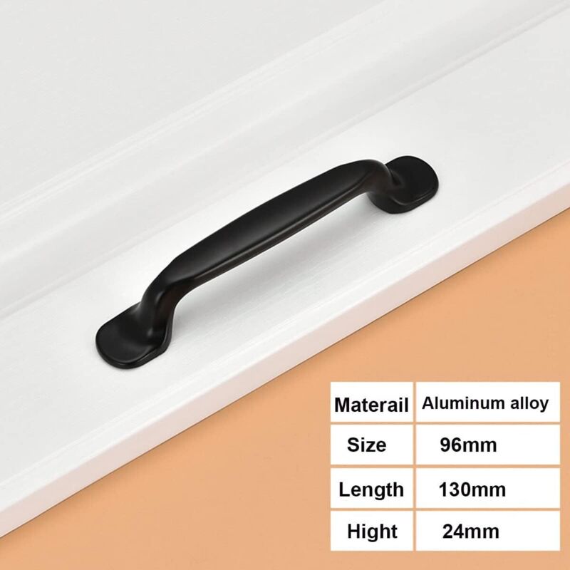 10X 96Mm Black Kitchen Cabinet Door Pulls Cupboard Drawer Bedroom Furniture Pull Handle V1188-MS-227-1626
