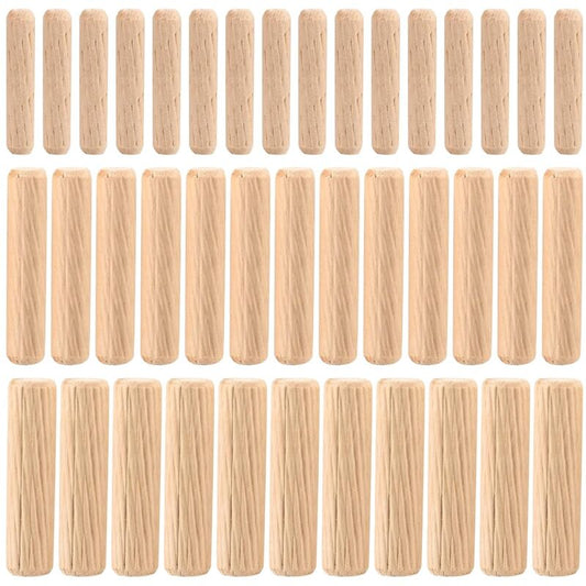 90 Pieces Wood Dowels Assortment, Tapered Grooved Wood Dowels M6 M8 M10 For Milling, Grooving, Crafts, Diy, V1188-MS-227-1632