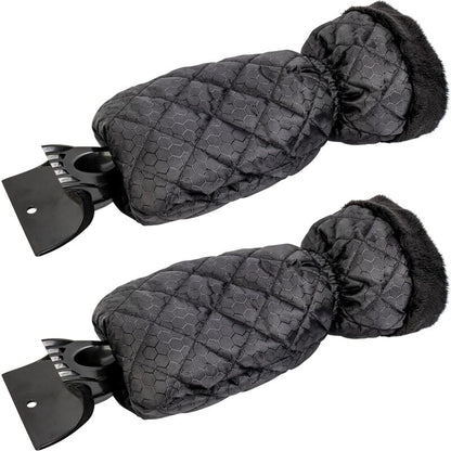 2 Pack Car Ice Scraper - Car Windshield Scraper Window Glove, Snow Scrapers With Waterproof Lining, Removes V1188-MS-227-1633