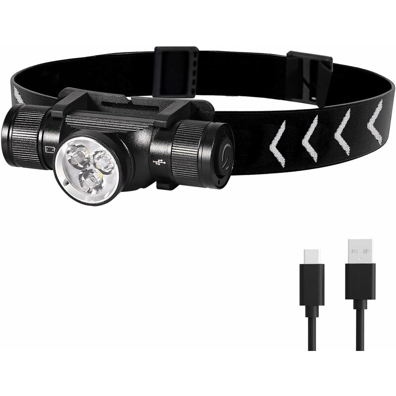 H330 Headlamp, 1500 Lumens Rechargeable LED Headlamp, Ip66 Waterproof Head Torch, 5 Lighting Modes For V1188-MS-227-1634