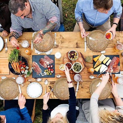 50 Pack 9" Rustic Wood Grain Paper Plates Disposable (Wood Grain 02) V1188-MS-227-1636