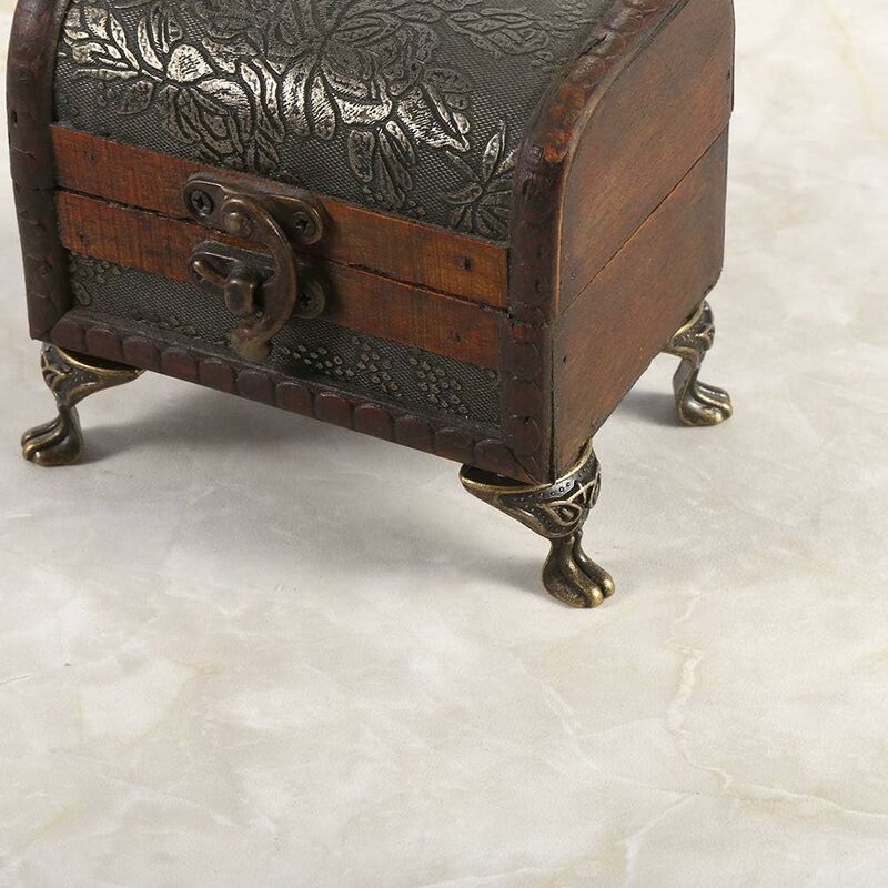 4 pcs Antique Brass Jewelry Box Wooden Case Decorative Feet Legs Chest Corner Protector V1188-MS-227-1643