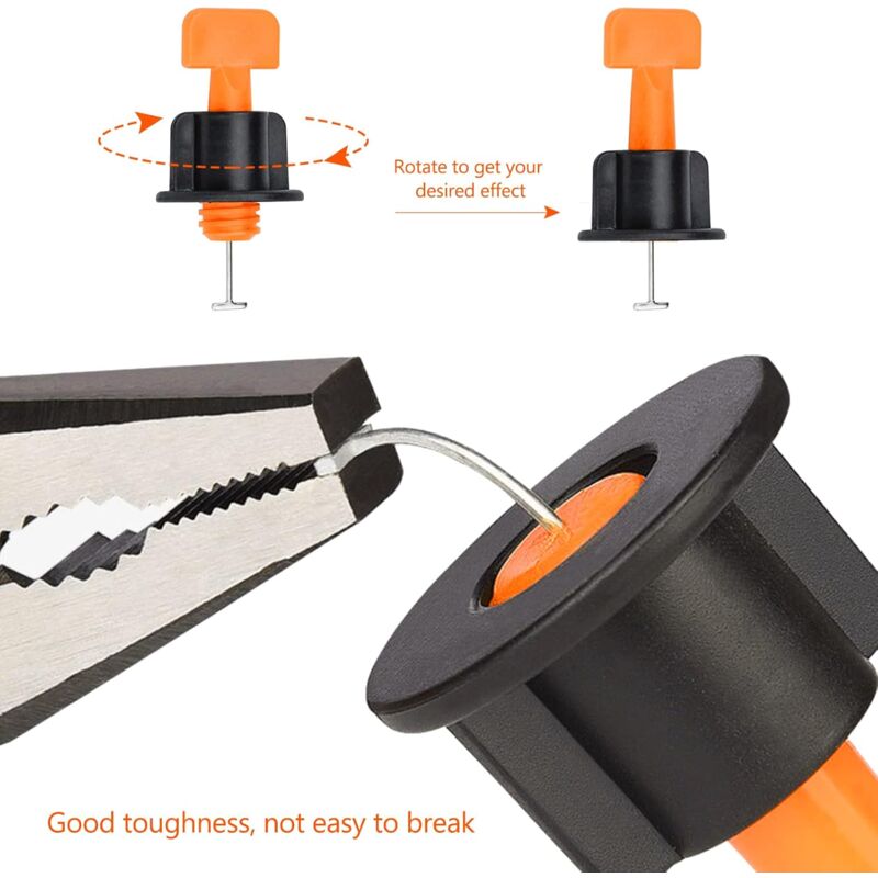 100 pcs Tile Leveling System, Reusable Tile Leveling System For Tiles, Ceramic Tiles, Wood Panels With 2 V1188-MS-227-1644