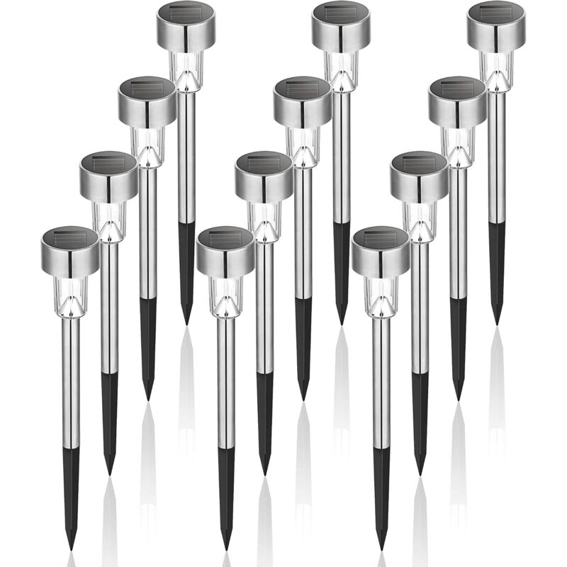 Outdoor Solar Lights LED Landscape Light Pack/Pathway Lights Stainless Steel-12 V1188-MS-227-1647