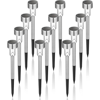 Outdoor Solar Lights LED Landscape Light Pack/Pathway Lights Stainless Steel-12 V1188-MS-227-1647