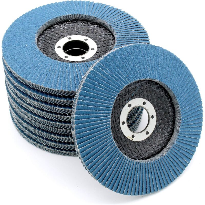 Compartment Discs Blue 10 Pieces 125 Mm Grain 73 Stainless Steel Abrasive Discs Flap Discs V1188-MS-227-1655