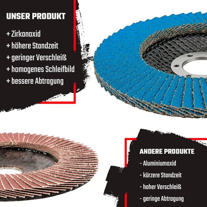 Compartment Discs Blue 10 Pieces 125 Mm Grain 73 Stainless Steel Abrasive Discs Flap Discs V1188-MS-227-1655
