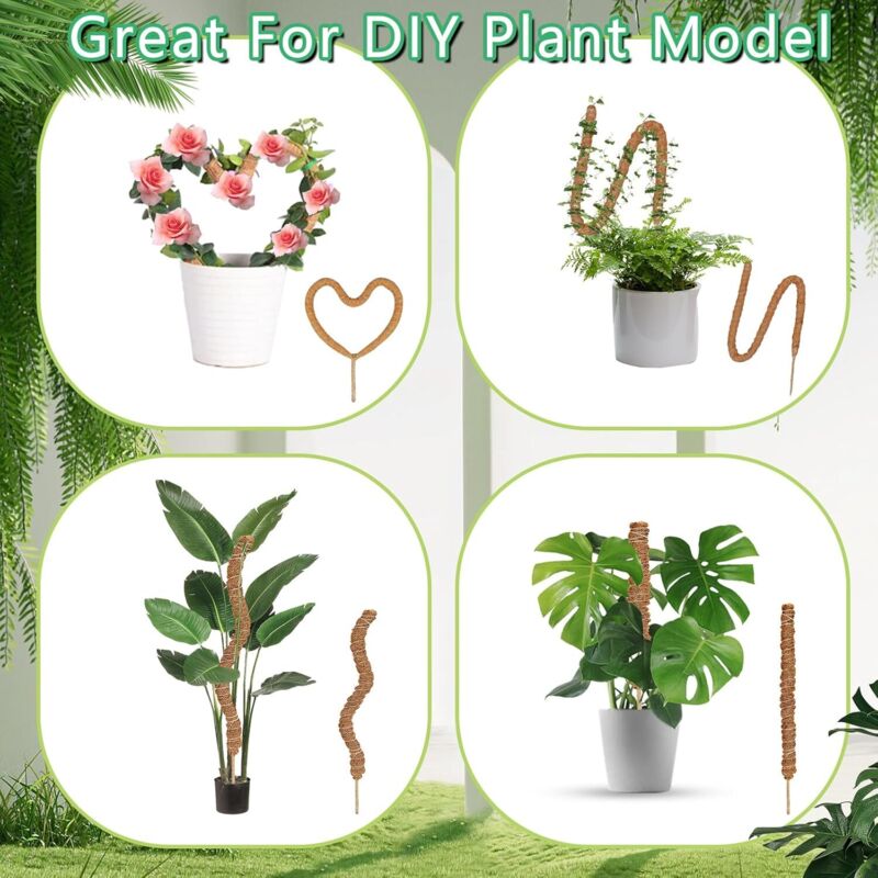 2 pcs Foldable Plant Stake, 60Cm Long Plant Stake Coco Climbing Plant Support, Climbing Plant Support For V1188-MS-227-1659