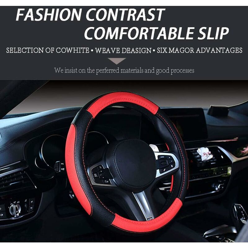 Car Steering Wheel Covers Wrap Microfiber Soft Anti-Slip Auto Steering Wheel Cover Protector Universal Car V1188-MS-227-1662