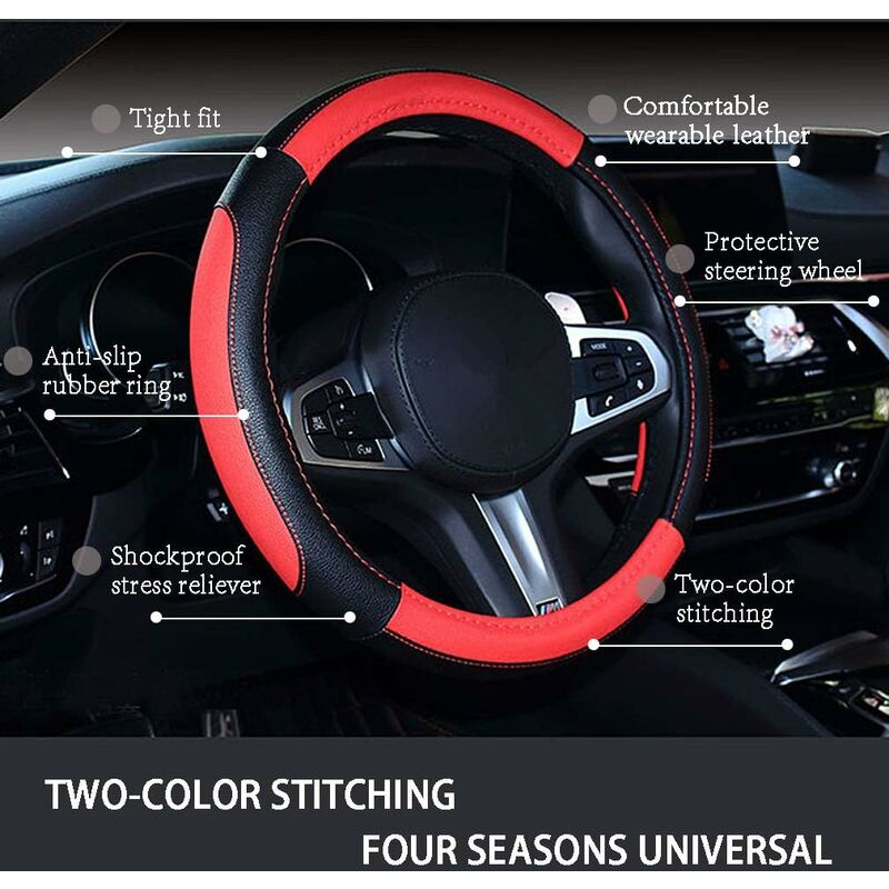 Car Steering Wheel Covers Wrap Microfiber Soft Anti-Slip Auto Steering Wheel Cover Protector Universal Car V1188-MS-227-1662