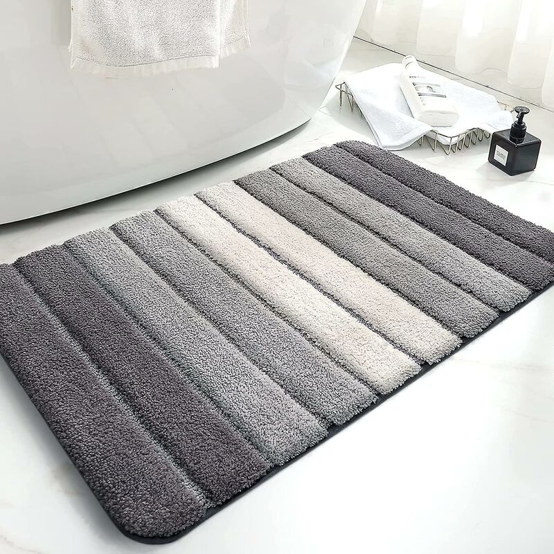 Non-Slip Bath Mat, Extra Soft Bathroom Rug, Machine Washableable, Water Absorbent, 40 X 60 Cm, Grey V1188-MS-227-1666