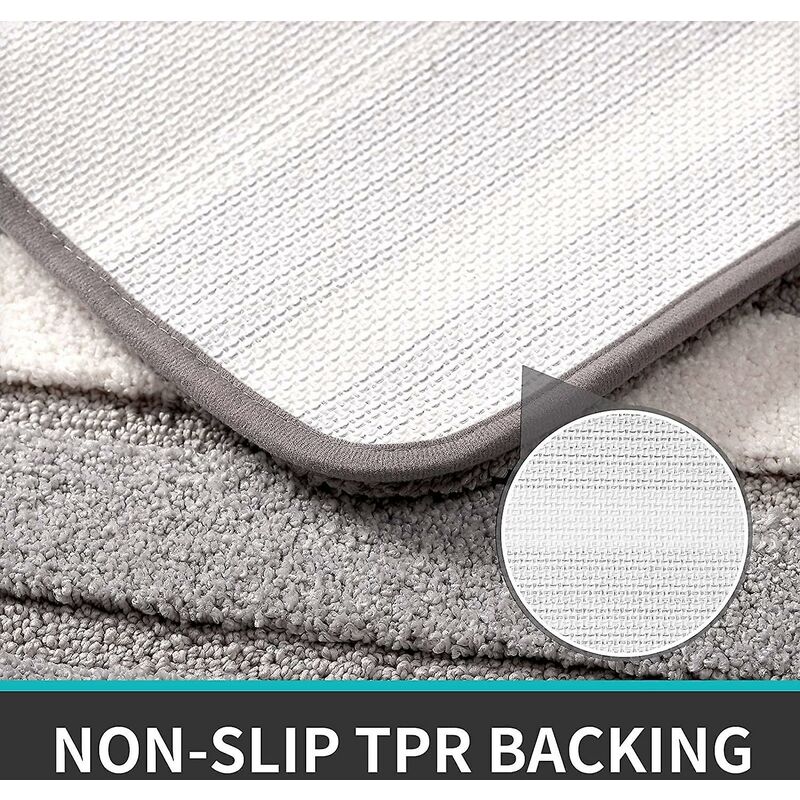 Non-Slip Bath Mat, Extra Soft Bathroom Rug, Machine Washableable, Water Absorbent, 40 X 60 Cm, Grey V1188-MS-227-1666