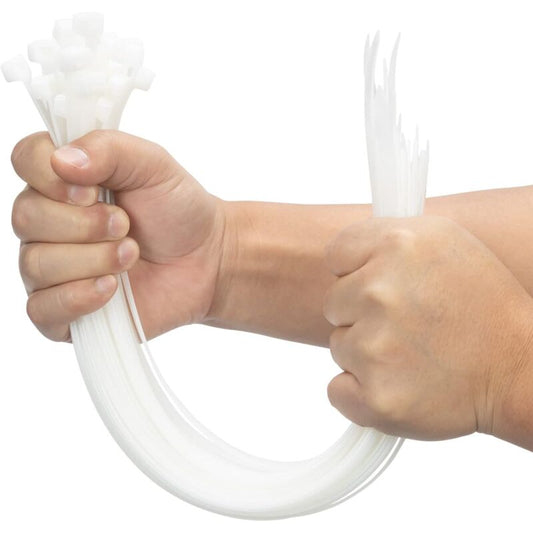 100 Pieces White Large Cable Ties, Extra Long 400Mm X 9Mm Cable Tie Nylon Uv Resistant, 80 Kgs Heavy Duty V1188-MS-227-1672