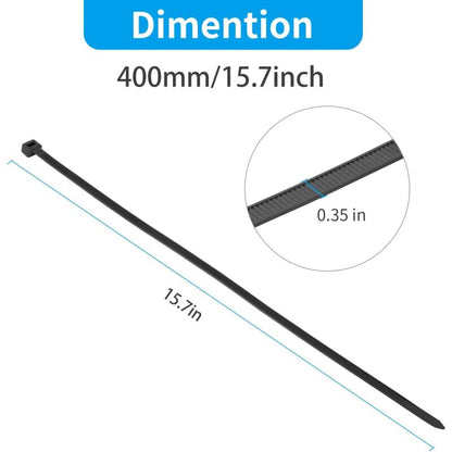 100 Pieces White Large Cable Ties, Extra Long 400Mm X 9Mm Cable Tie Nylon Uv Resistant, 80 Kgs Heavy Duty V1188-MS-227-1672