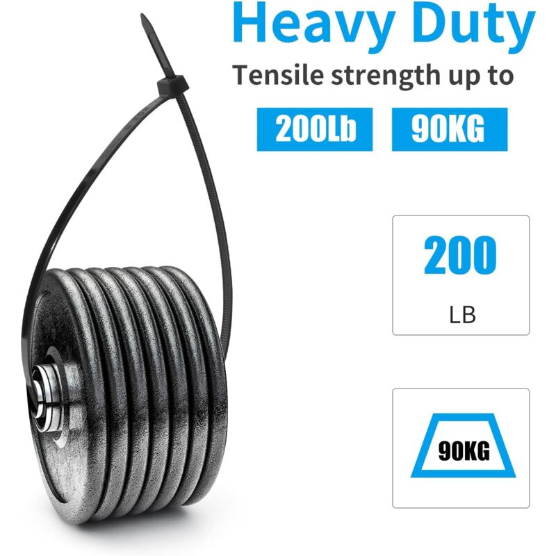 100 Pieces White Large Cable Ties, Extra Long 400Mm X 9Mm Cable Tie Nylon Uv Resistant, 80 Kgs Heavy Duty V1188-MS-227-1672