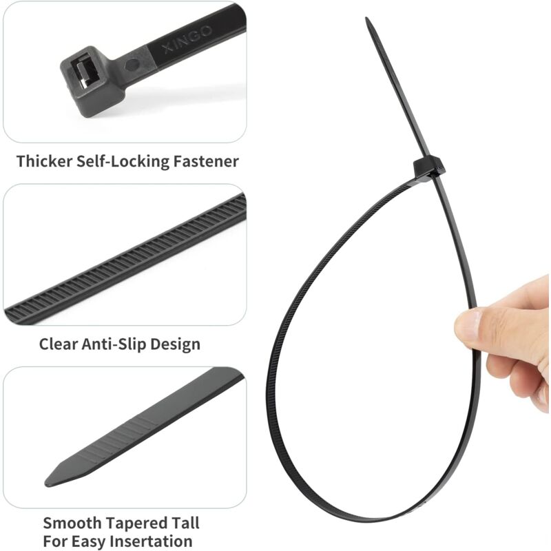 100 Pieces White Large Cable Ties, Extra Long 400Mm X 9Mm Cable Tie Nylon Uv Resistant, 80 Kgs Heavy Duty V1188-MS-227-1672