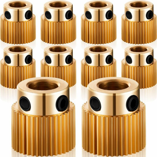 Extruder Wheel 3D Printer Parts Gear 40 Teeth Brass Extruder Wheel Compatible With Cr-10, Cr-10S, S4, S5, V1188-MS-227-1679
