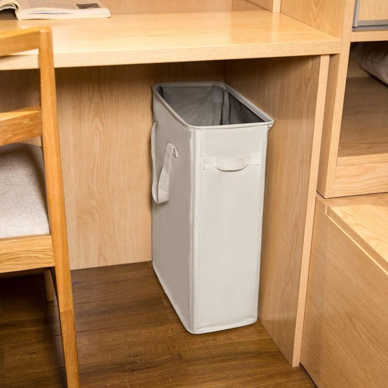 Long Foldable Laundry Basket With Handles 45L Beige V1188-MS-227-1682